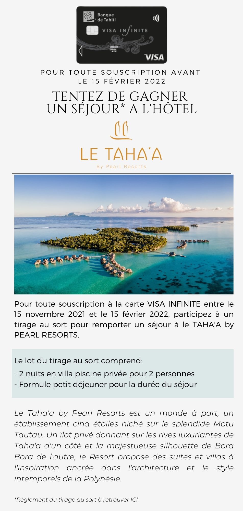 offre de lancement V. infinite